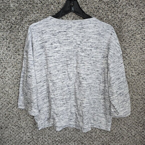 J Jill Pure Jill Top Womens Small Gray Heathered Scoop Neck 3/4 Sleeve Ladies - Picture 7 of 7